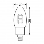 Lampa Volt Led Φλας 2τμχ Μαύρο