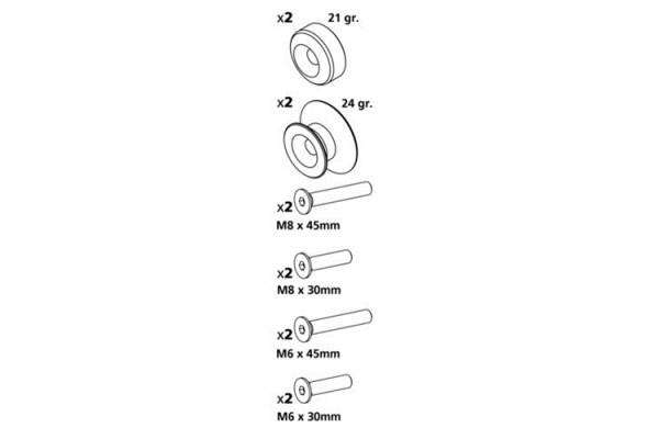 Βιδες Στηριξης Πεταλου 6/8mm Γκρι