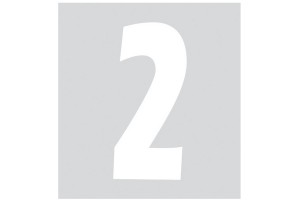 Lampa Αυτοκόλλητος Αριθμός Αυτοκινήτου "2" 14 x 6.5cm σε Λευκό Χρώμα