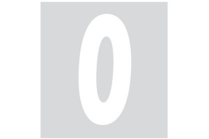 Lampa Αυτοκόλλητος Αριθμός Αυτοκινήτου "0" 14 x 6.5cm σε Λευκό Χρώμα