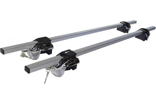 Μπάρες Οροφής Rackit Αλουμινίου 123cm Railing System Ασημί Με Καπάκια 2 Τεμάχια