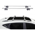 Μπάρες Οροφής Rackit Αλουμινίου 123cm Railing System Ασημί Με Καπάκια 2 Τεμάχια