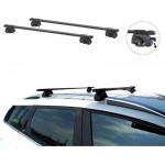 Μπάρες Οροφής Rackit Μεταλλικές 125cm Railing System Σετ Με Πόδια Και Κλειδαριά Μαύρες 2 Τεμάχια