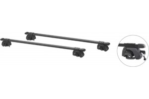 Μπάρες Οροφής Rackit Μεταλλικές 125cm Railing System Σετ Με Πόδια Και Κλειδαριά Μαύρες 2 Τεμάχια