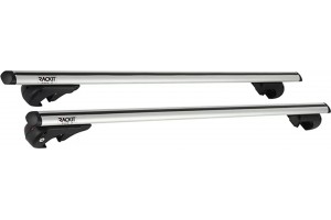 Μπάρες Οροφής Αλουμινίου Universal Rackit RK004-120cm Railing System Σετ Με Πόδια Και Κλειδαριά Οβάλ Ασημί 2 Τεμάχια