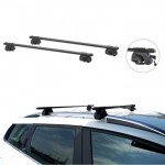 Μπάρες Οροφής Rackit Μεταλλικές 125cm Railing System Σετ Με Πόδια Και Κλειδαριά Μαύρες 2 Τεμάχια