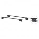 Μπάρες Οροφής Rackit Μεταλλικές 125cm Railing System Σετ Με Πόδια Και Κλειδαριά Μαύρες 2 Τεμάχια