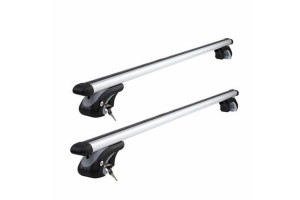 Μπάρες Οροφής Rackit Αλουμινίου 120cm Για Αυτοκίνητα Με Εργοστασιακές Παράλληλες Μπάρες(Σετ Με Πόδια Και Κλειδαριά) Ασημί 2 Τεμάχια