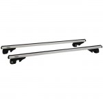 Μπάρες Οροφής Αλουμινίου Universal Rackit RK004-1-135cm Railing System Σετ Με Πόδια Και Κλειδαριά Ασημί 2 Τεμάχια