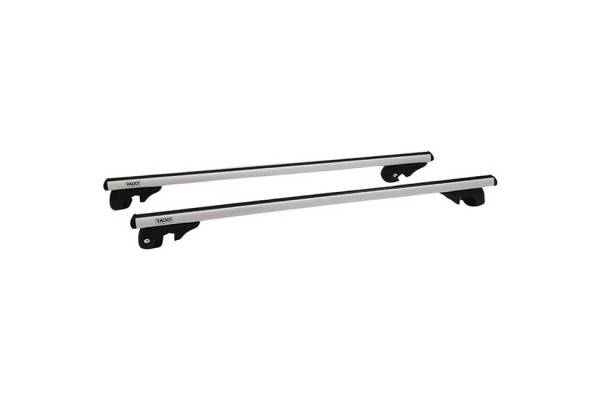 Μπάρες Οροφής Αλουμινίου Universal Rackit RK004-1-135cm Railing System Σετ Με Πόδια Και Κλειδαριά Ασημί 2 Τεμάχια