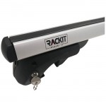 Μπάρες Οροφής Αλουμινίου Universal Rackit RK004-1-135cm Railing System Σετ Με Πόδια Και Κλειδαριά Ασημί 2 Τεμάχια