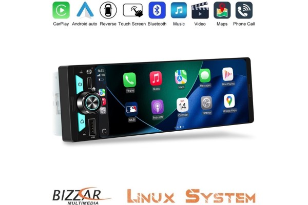 Bizzar 1Din CA65W Multimedia Station 6,9″ Με Wireless Carplay & Android Auto Bizzar 1Din CA65W Multimedia Station 6,9″ Με Wireless Carplay & Android Auto