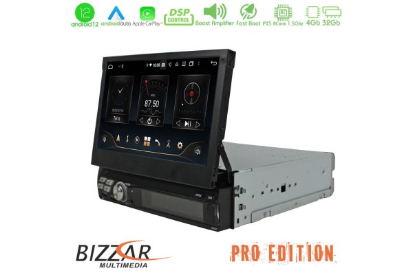 Bizzar Pro Edition Universal 1DIN Deckless Android 12 8Core Multimedia Station