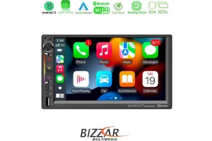 Bizzar 2DIN Deck 4core Android13 4+32GB Navigation Multimedia Deckless 7" Με Carplay/AndroidAuto