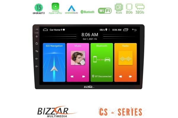 Bizzar Cs Series 4Core Android 13 2+32GB Navigation Multimedia Tablet 9"