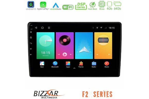 Bizzar F2 Series 8Core Android16 4+64GB Navigation Multimedia Tablet 9" Με Carplay & Android Auto