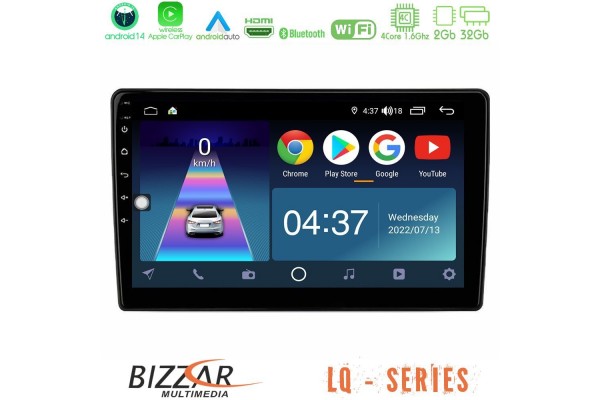 Bizzar Lq Series 4Core Android 14 2+32GB Navigation Multimedia Tablet 9" Με Carplay & Android Auto