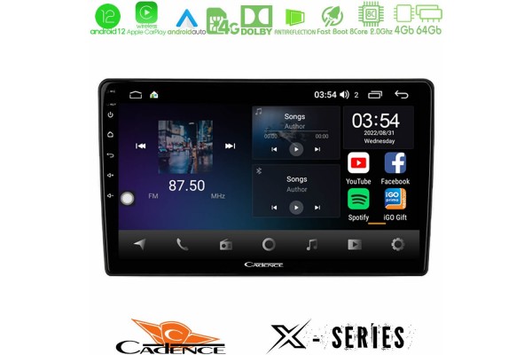 Cadence X Series 8Core Android12 4+64GB Navigation Multimedia Tablet 10"