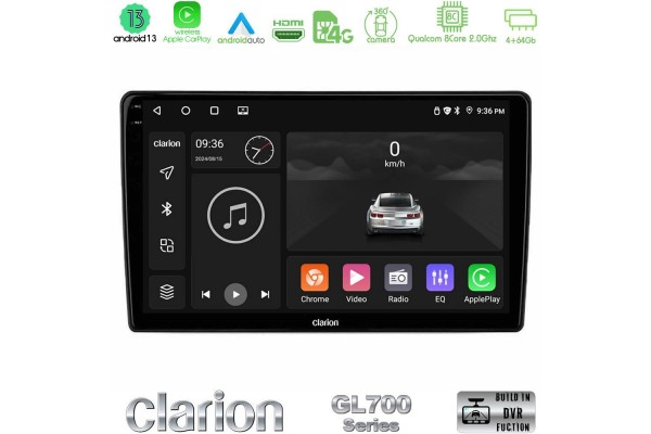 Clarion GL700 Series 8Core Android13 4+64GB Navigation Multimedia Tablet 10" Με Carplay & Android Auto