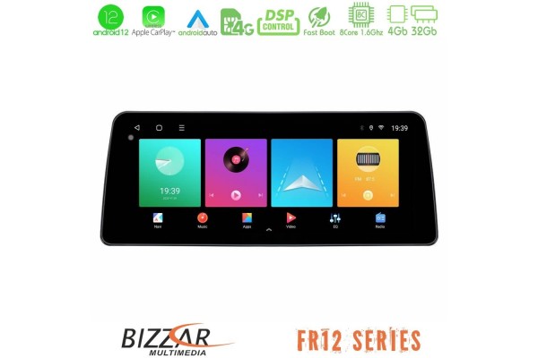 Bizzar Car Pad FR12 Series 8core Android12 4+32GB Navigation Multimedia 12.3″