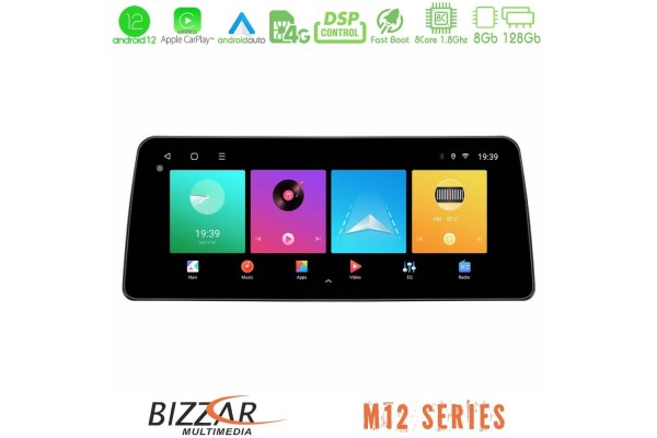 Bizzar Car Pad M12 Series 8core Android12 8+128GB Navigation Multimedia 12.3"