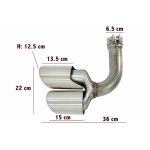 Μπούκες Σιγαστήρα Εξάτμισης Quad Κατάλληλες Για Porsche Cayenne 9Y0 Suv 3.0 (2018-και μετά) Αναβάθμιση Σε Cayenne S Χρωμίου