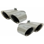 Μπούκες Σιγαστήρα Εξάτμισης Quad Κατάλληλες Για Porsche Cayenne 9Y0 Suv 3.0 (2018-και μετά) Αναβάθμιση Σε Cayenne S Χρωμίου