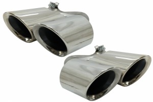 Μπούκες Σιγαστήρα Εξάτμισης Quad Κατάλληλες Για Porsche Cayenne 9Y0 Suv 3.0 (2018-και μετά) Αναβάθμιση Σε Cayenne S Χρωμίου