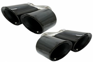 Μπούκες Σιγαστήρα Εξάτμισης Quad Κατάλληλο Για Porsche Cayenne 9Y0 Suv 3.0 (2018-και μετά) Αναβάθμιση Σε Cayenne S Μαύρο