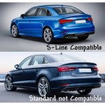 Diffuser Πίσω Προφυλακτήρα Για A3 8V Facelift 16-20 Sedan / Cabrio Rs Look Για S-Line Προφυλακτήρα Από Abs Πλαστικό
