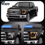 Μπροστινά Φανάρια Set Για Ford F150 MK13 14-17 Drl Dynamic Start Up Μαύρα Full Led Vland