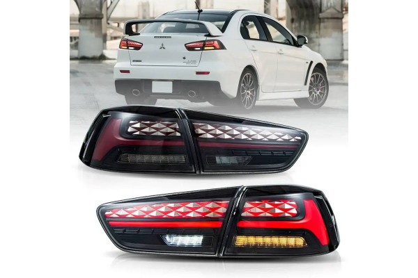 Πισινά Φανάρια Set Για Mitsubishi Lancer X 08-17 Led Bar Μαύρα Vland