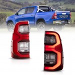 Πισινά Φανάρια Set Για Toyota Hilux Revo 2015-2020 Led Bar Animation Κόκκινο/Clystal Vland