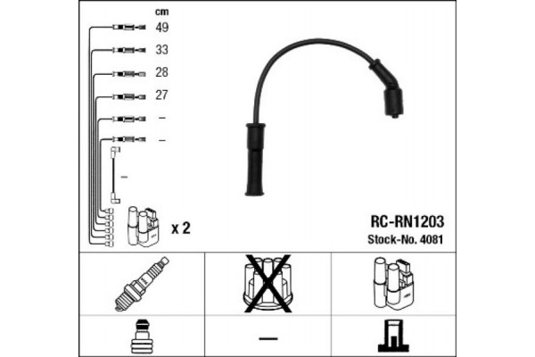 Ngk Σετ Καλωδίων Υψηλής Τάσης - 4081