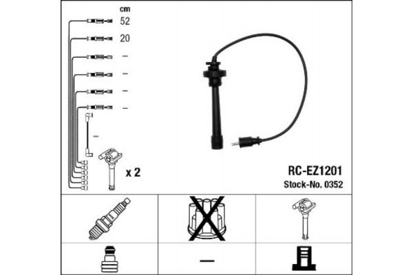 Ngk Σετ Καλωδίων Υψηλής Τάσης - 0352