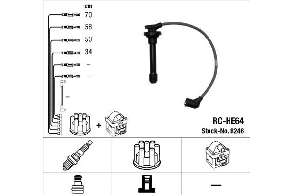 Ngk Σετ Καλωδίων Υψηλής Τάσης - 8246