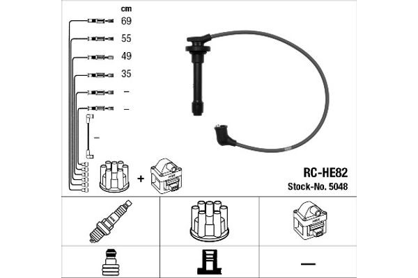 Ngk Σετ Καλωδίων Υψηλής Τάσης - 5048