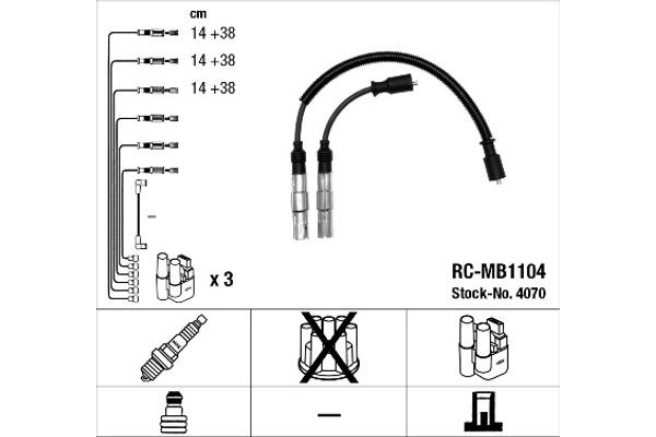 Ngk Σετ Καλωδίων Υψηλής Τάσης - 4070