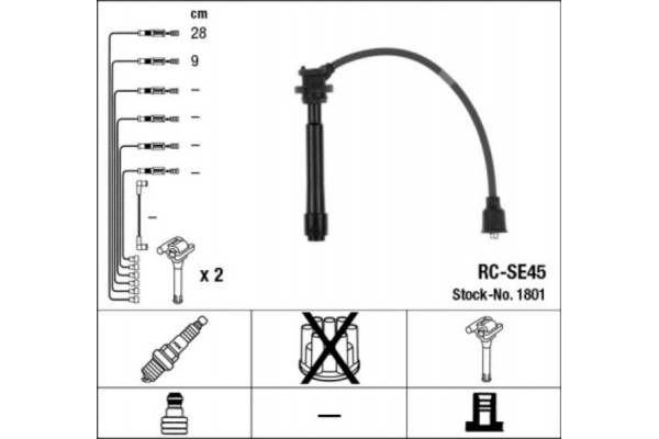 Ngk Σετ Καλωδίων Υψηλής Τάσης - 1801