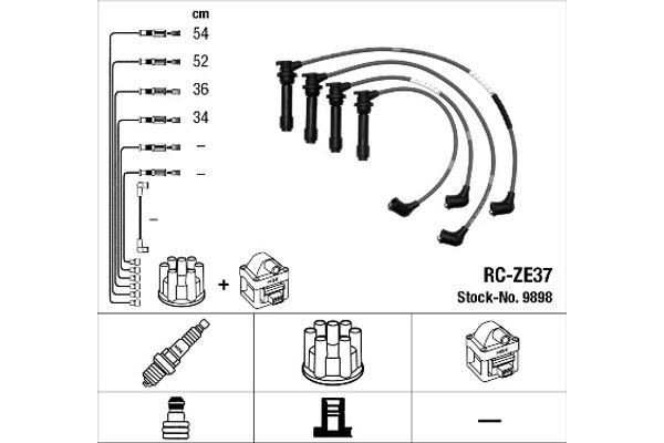 Ngk Σετ Καλωδίων Υψηλής Τάσης - 9898