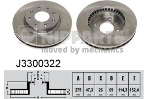Nipparts Δισκόπλακα - J3300322