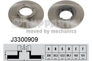 Nipparts Δισκόπλακα - J3300909
