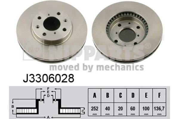 Nipparts Δισκόπλακα - J3306028