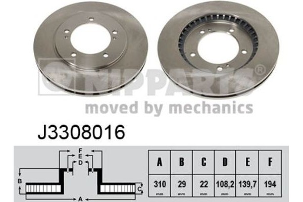 Nipparts Δισκόπλακα - J3308016