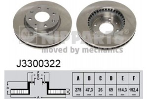 Nipparts Δισκόπλακα - J3300322