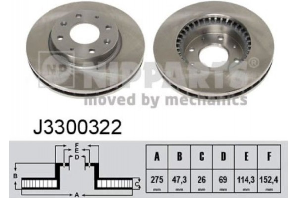 Nipparts Δισκόπλακα - J3300322