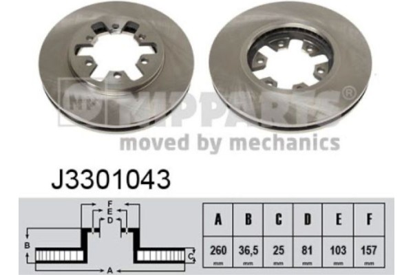 Nipparts Δισκόπλακα - J3301043