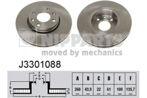Nipparts Δισκόπλακα - J3301088