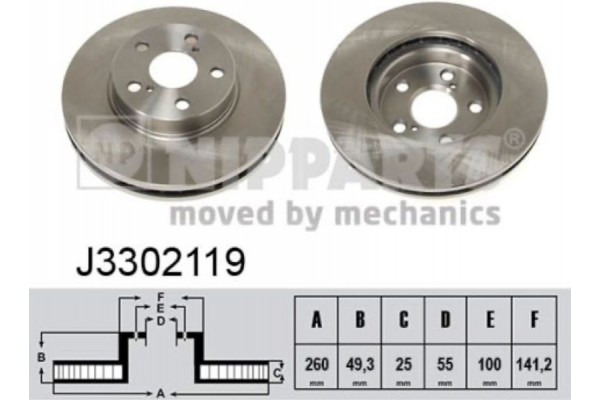 Nipparts Δισκόπλακα - J3302119