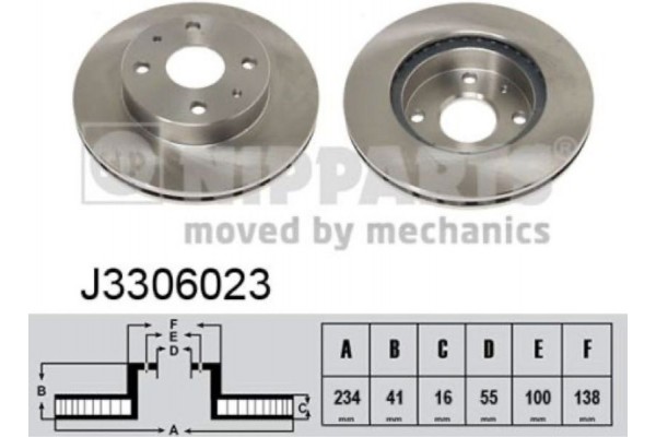Nipparts Δισκόπλακα - J3306023 Nipparts Δισκόπλακα - J3306023